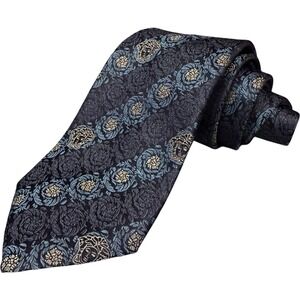 Versace Men's Medusa Head Luxury 100% Silk  Blue Geometric Tie MADE IN ITALY 62"
